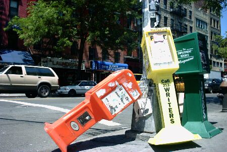 Kranten Boxen in East Village
