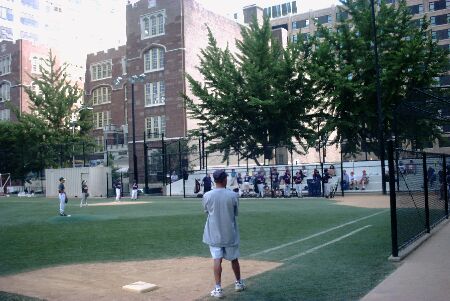 Little league baseball op zaterdagmiddag
